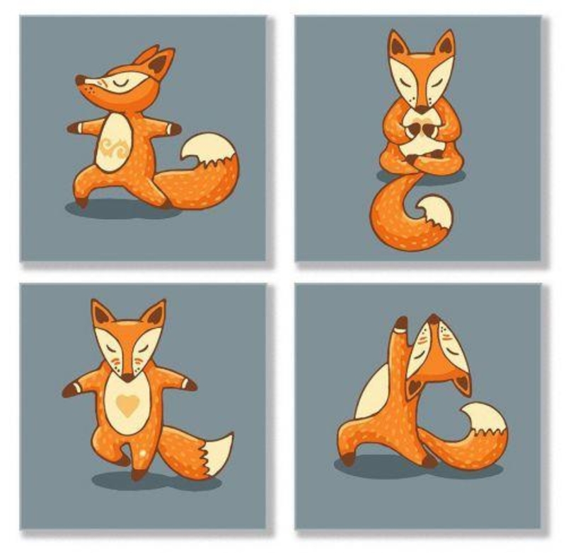 Картина по номерам "Полиптих: Yoga-fox" KNP011