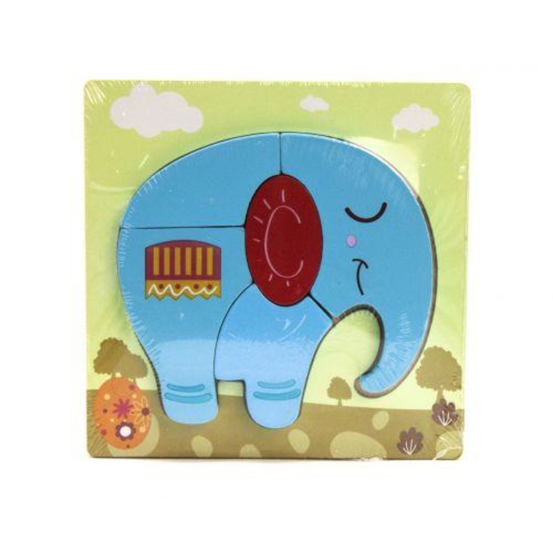 Деревянная рамка с вкладышами-пазлами "Слон", 5 деталей С36033