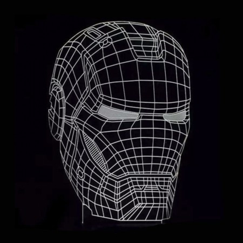 3D Светильник Маска Железного человека 6-1, фото №3