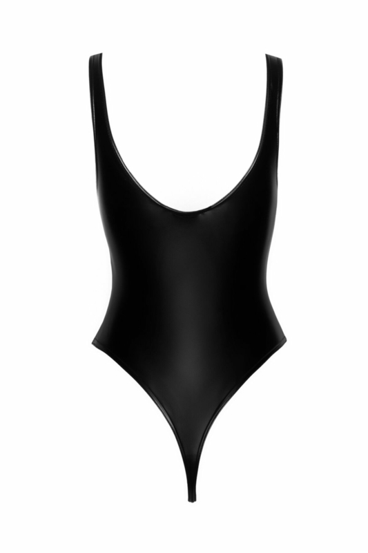 Боди Noir Handmade F244 Powerwetlook body with high cut bottom hem - XL, фото №6