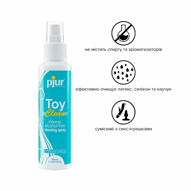 Антибактериальный спрей для секс-игрушек pjur Toy Clean 100 мл без спирта, деликатный, фото №3