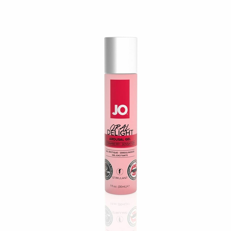 Гель для оральных ласк JO Oral Delight — Strawberry Sensation (30 мл), эффект холод-тепло, фото №2