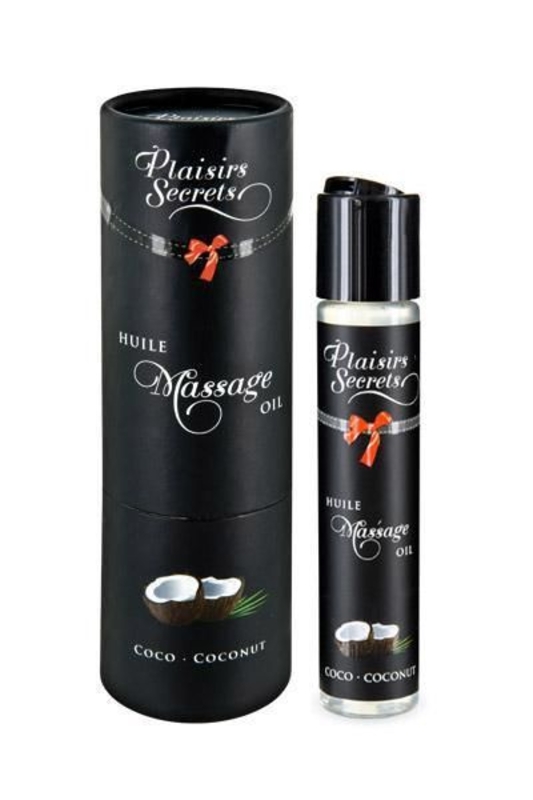 Массажное масло Plaisirs Secrets Coconut (59 мл) с афродизиаками, съедобное, подарочная упаковка, photo number 2