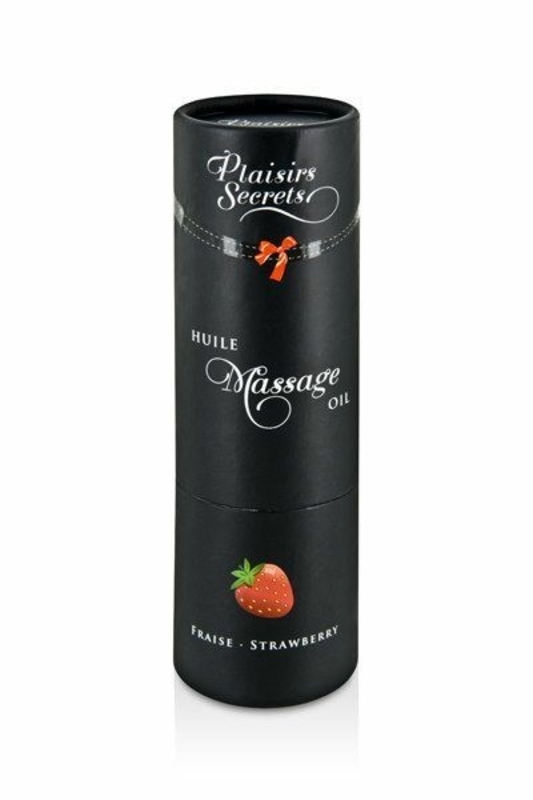 Массажное масло Plaisirs Secrets Strawberry (59 мл) с афродизиаками, съедобное, подарочная упаковка, фото №4