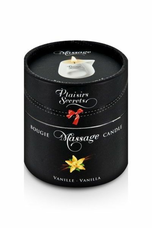 Массажная свеча Plaisirs Secrets Vanilla (80 мл) подарочная упаковка, керамический сосуд, фото №4