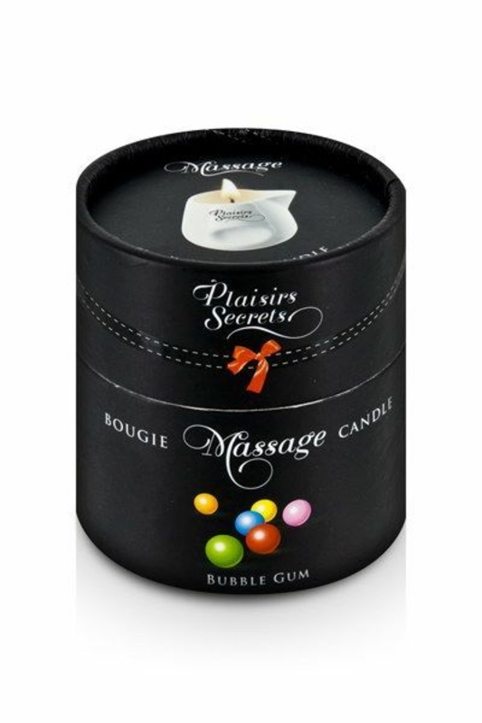 Массажная свеча Plaisirs Secrets Bubble Gum (80 мл) подарочная упаковка, керамический сосуд, фото №4