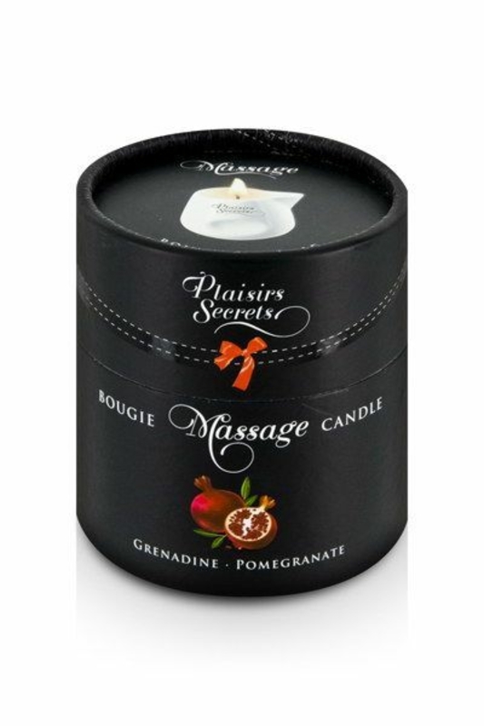 Массажная свеча Plaisirs Secrets Pomegranate (80 мл) подарочная упаковка, керамический сосуд, фото №4
