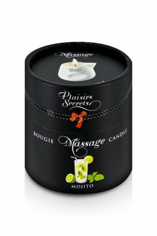 Массажная свеча Plaisirs Secrets Mojito (80 мл) подарочная упаковка, керамический сосуд, фото №4
