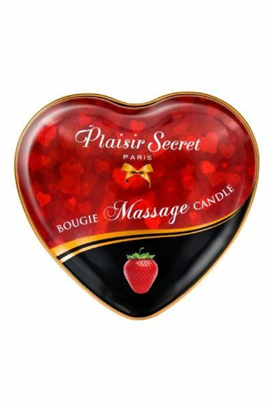Массажная свеча-сердечко Plaisirs Secrets Strawberry (35 мл), фото №3