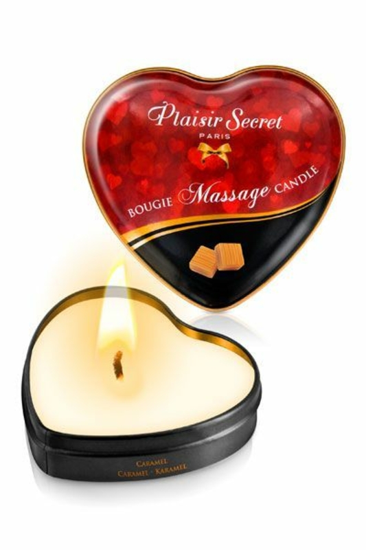 Массажная свеча-сердечко Plaisirs Secrets Caramel (35 мл), фото №2