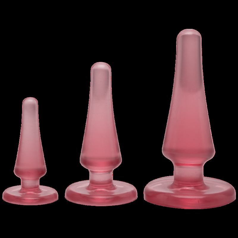 Набор анальных пробок Doc Johnson Crystal Jellies - Pink, макс. диаметр 2см - 3см - 4см, фото №2