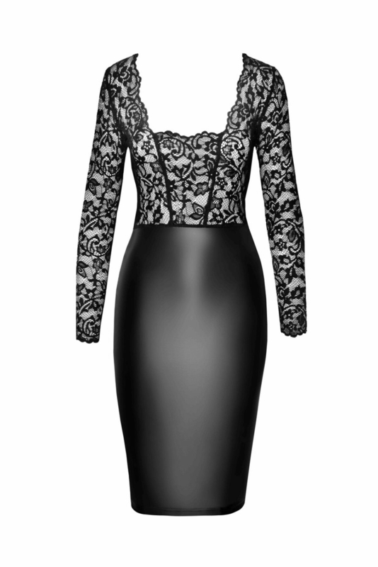 Платье Noir Handmade F295 Euphoria lace and wetlook midi dress - S, numer zdjęcia 5