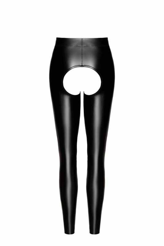 Лeггинсы Noir Handmade F304 Taboo wetlook leggings with open crotch and bum - S, photo number 6