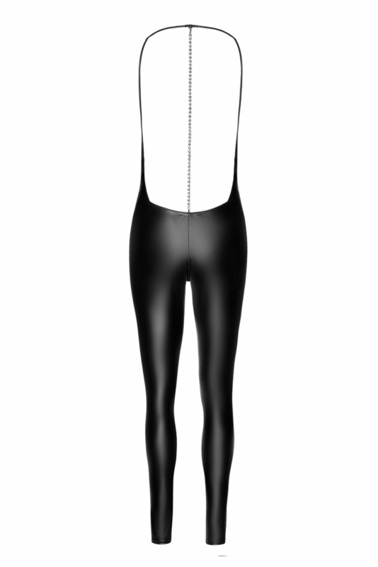 Комбинезон Noir Handmade F306 Mirage catsuit with jewelry rhinestone chain adorning the back - L, фото №7