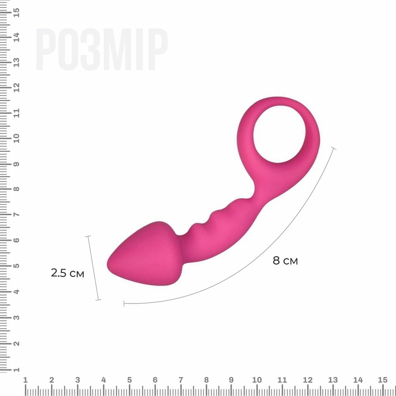 Анальная пробка Adrien Lastic Budy Pink со стимулирующей ножкой, макс. диаметр 2,5см, фото №3