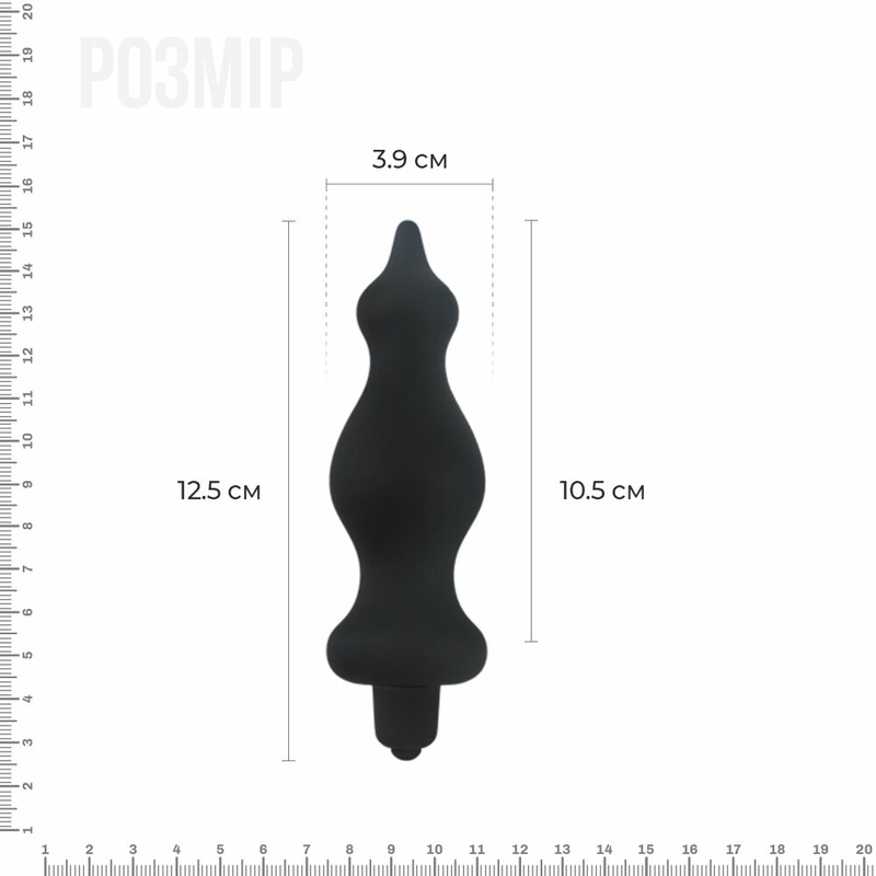 Анальная пробка с вибрацией Adrien Lastic Bullet Amuse Black, макс. диаметр 3,9см, фото №3