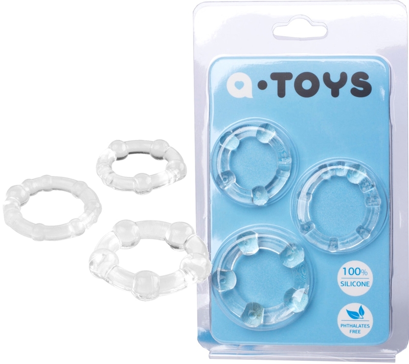 Набор колец Toyfa A-Toys, силикон, прозрачный, Ø 3,5/3/2 см, фото №2