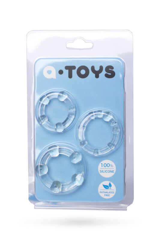 Набор колец Toyfa A-Toys, силикон, прозрачный, Ø 3,5/3/2 см, фото №3