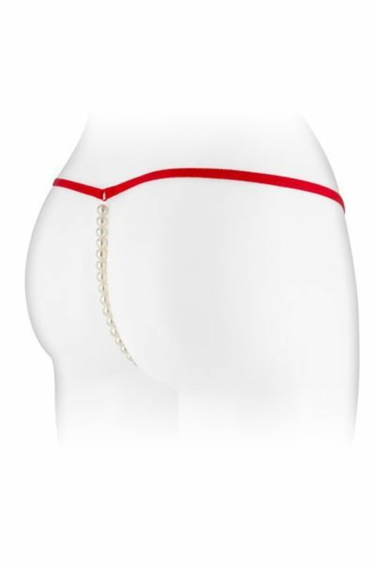 Трусики-стринги с жемчужной ниткой Fashion Secret VENUSINA Red, фото №3