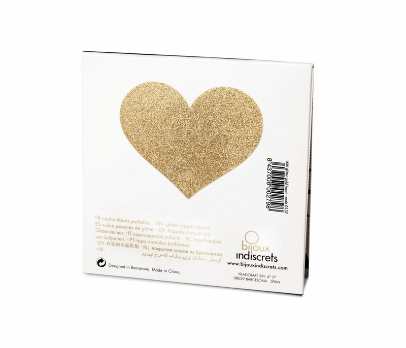 Пэстис - стикини Bijoux Indiscrets - Flash Heart Gold, наклеки на соски, фото №4