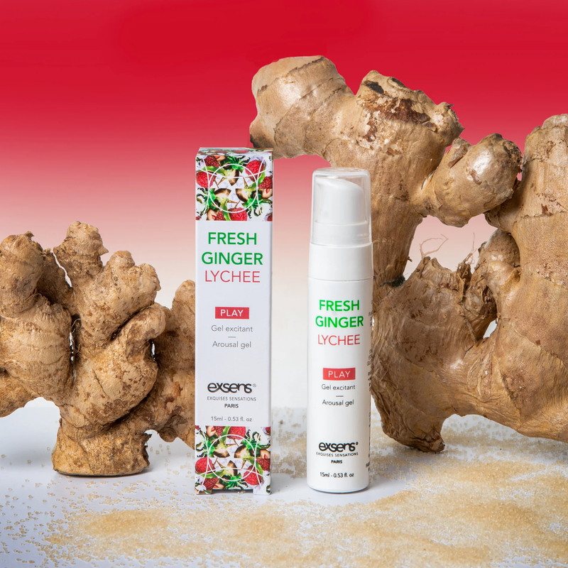 Стимулирующий гель EXSENS Kissable Fresh Ginger Litchi 15мл, можно для поцелуев, охлаждающий, фото №5