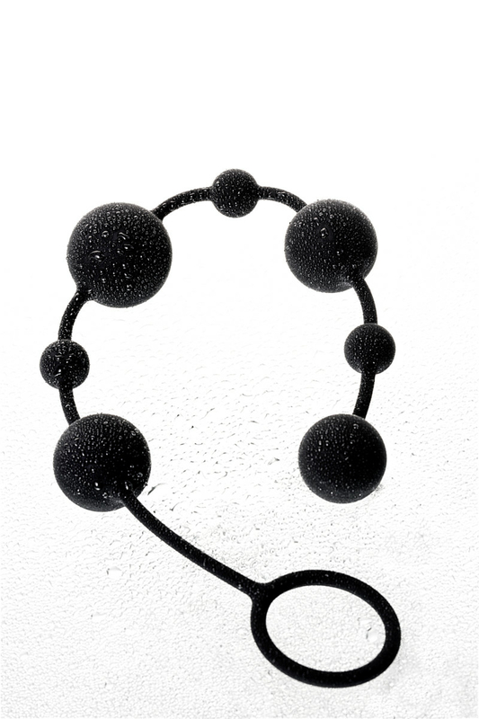 Анальний ланцюжок Toyfa A-Toys з кульками, силікон, чорний, 35,9 см, numer zdjęcia 4