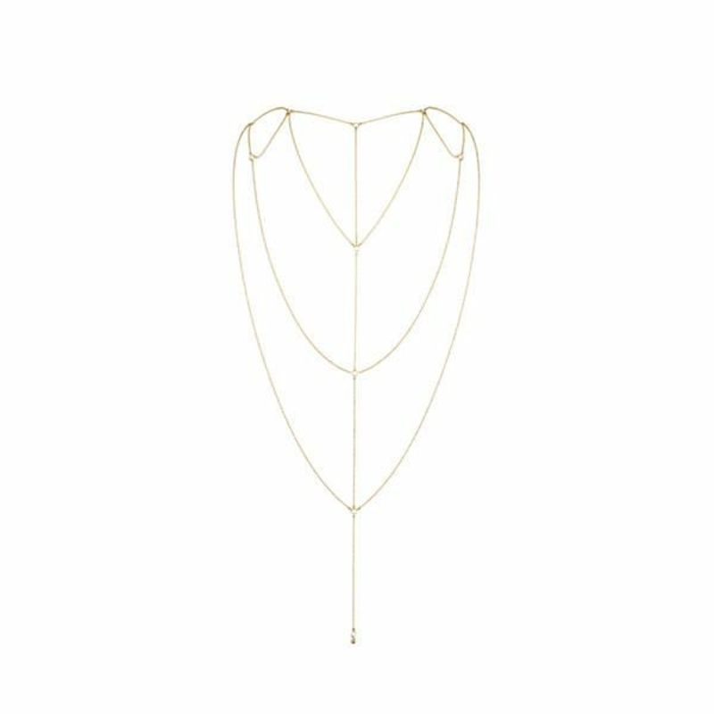 Цепочка для спины Bijoux Indiscrets Magnifique Back and Cleavage Chain - Gold, украшение для тела, фото №2