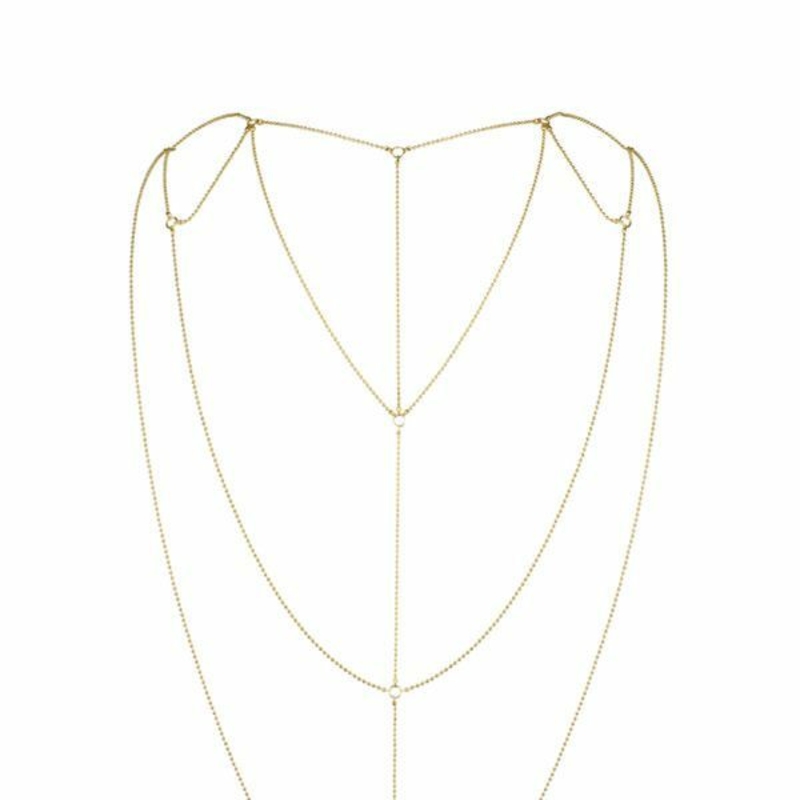 Цепочка для спины Bijoux Indiscrets Magnifique Back and Cleavage Chain - Gold, украшение для тела, фото №3