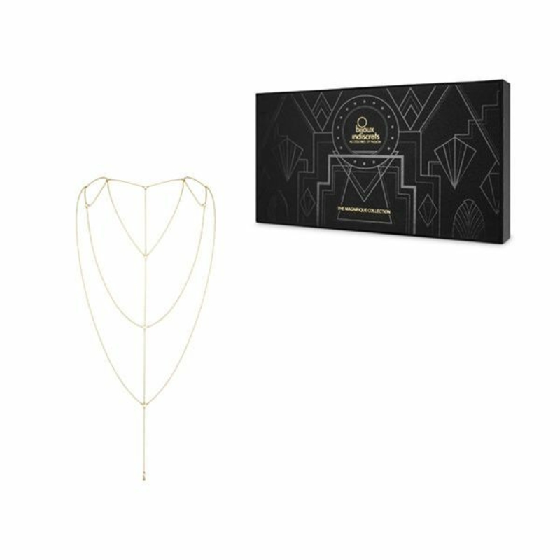Цепочка для спины Bijoux Indiscrets Magnifique Back and Cleavage Chain - Gold, украшение для тела, фото №5
