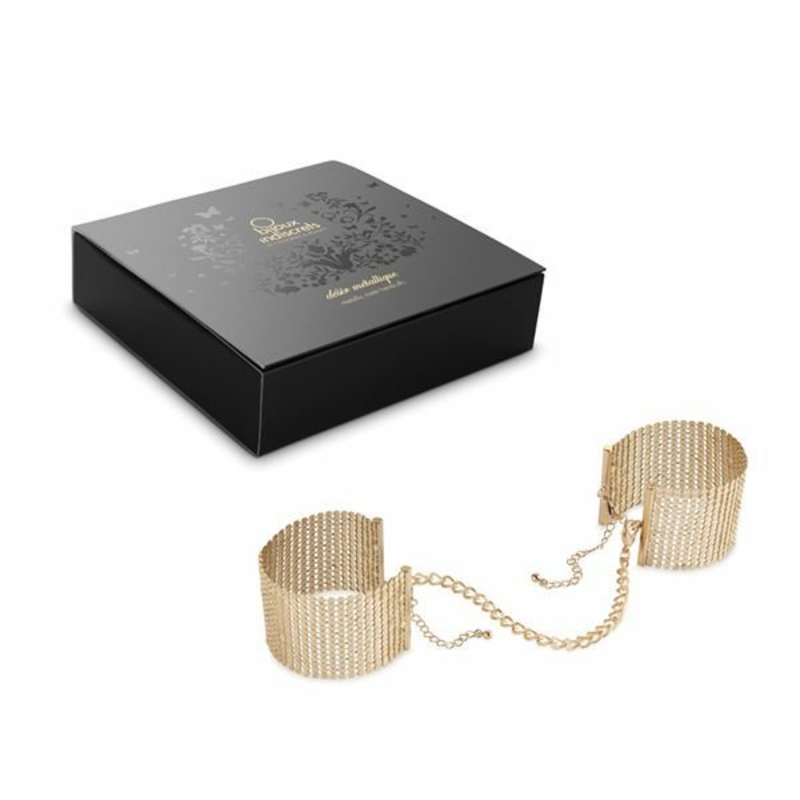 Наручники Bijoux Indiscrets Desir Metallique Handcuffs - Gold, металлические, стильные браслеты, фото №5
