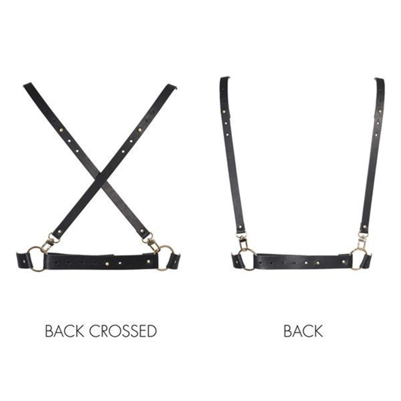 Портупея Bijoux Indiscrets MAZE - X Harness Black, экокожа, photo number 3