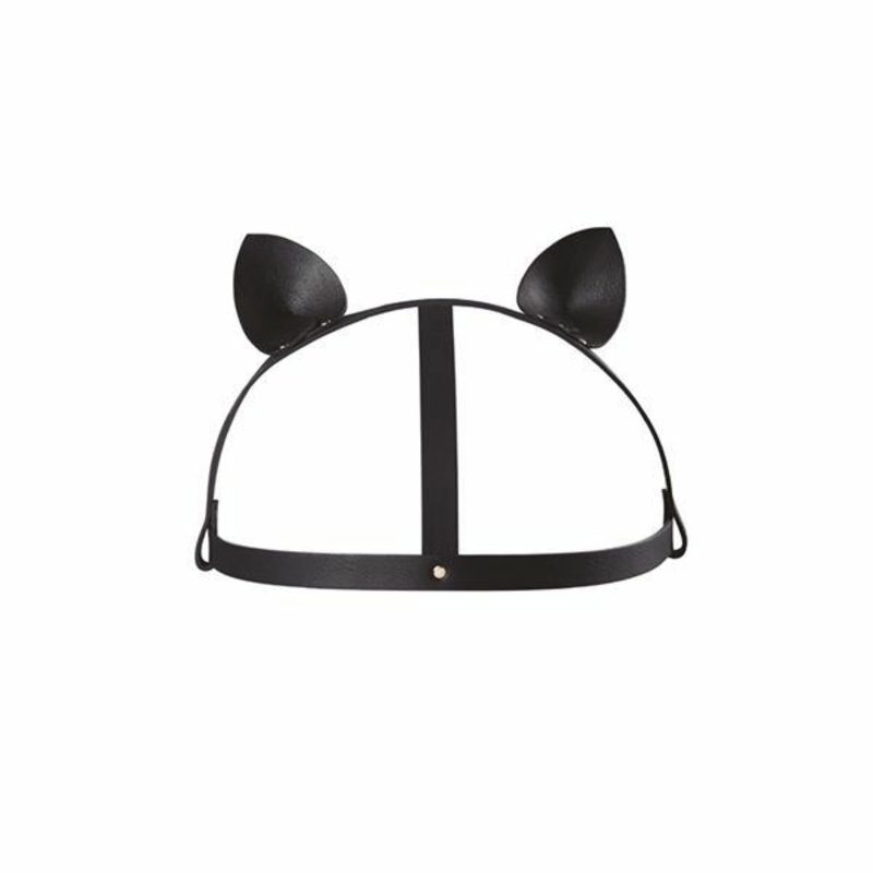 Маска кошечки Bijoux Indiscrets MAZE - Cat Ears Headpiece Black, экокожа, фото №2