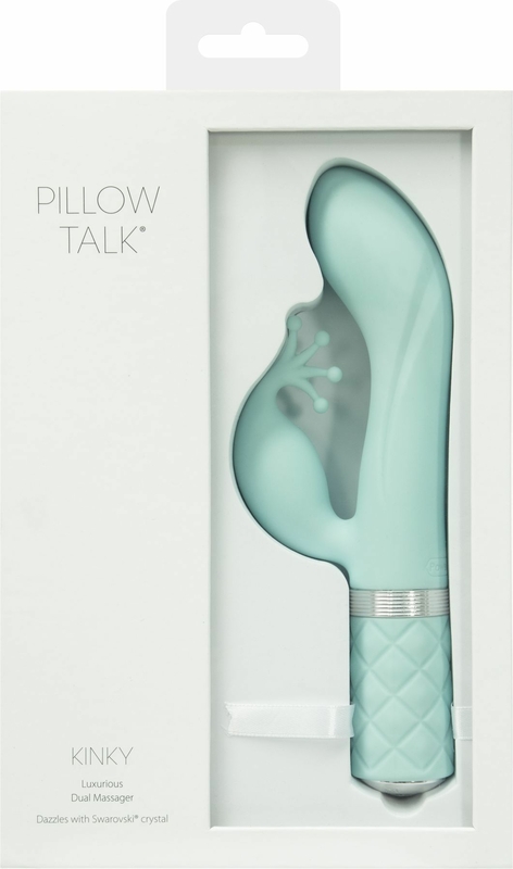 Роскошный вибратор-кролик Pillow Talk - Kinky Teal с кристаллом Сваровски, мощный, фото №10