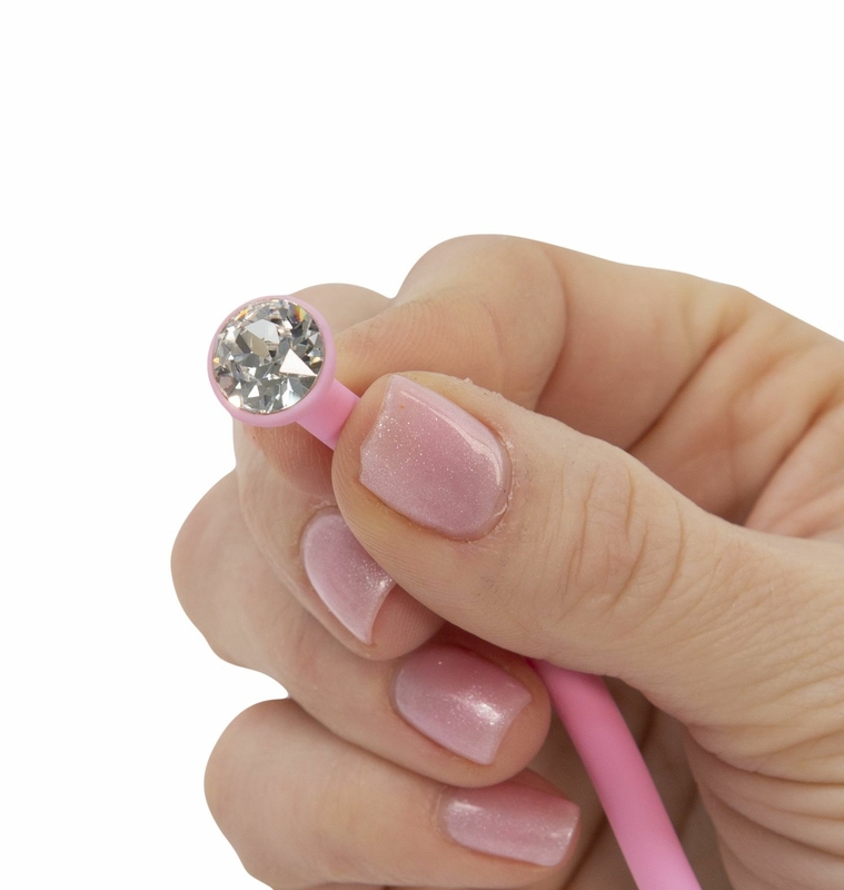 Роскошные вагинальные шарики PILLOW TALK - Frisky Pink с кристаллом, диаметр 3,2см, вес 49-75гр, фото №6