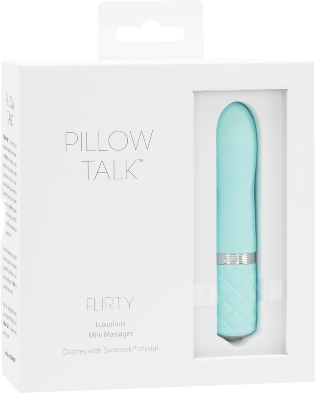 Роскошный вибратор PILLOW TALK - Flirty Teal с кристаллом Сваровски, гибкая головка, фото №8