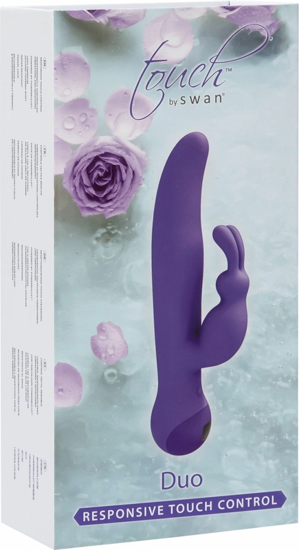 Вибратор-кролик с сенсорным управлением и ротацией Touch by SWAN - Duo Purple, глубокая вибрация, фото №10