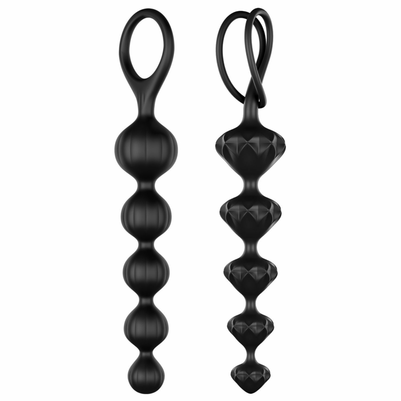 Набор анальных бус Satisfyer Beads Black, силикон, макс. диаметр 3,3 см и 3,5 см, фото №2