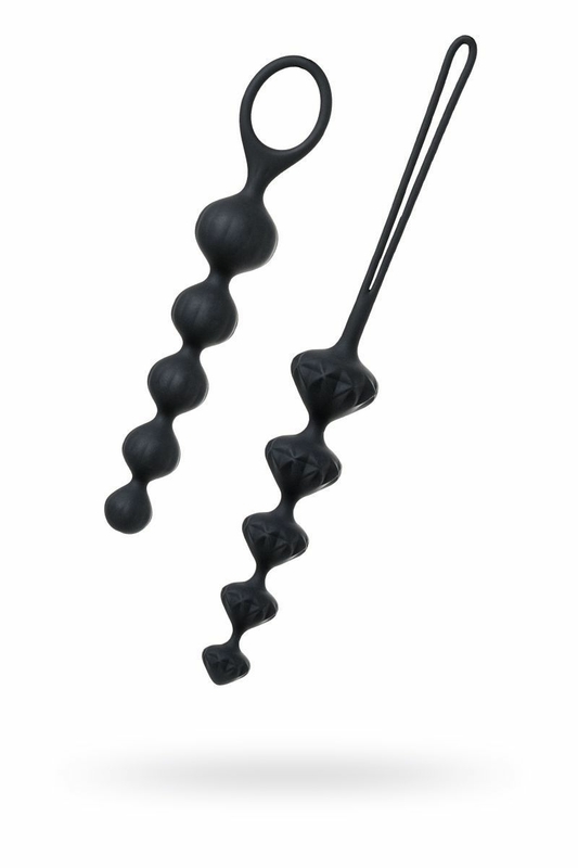 Набор анальных бус Satisfyer Beads Black, силикон, макс. диаметр 3,3 см и 3,5 см, фото №3