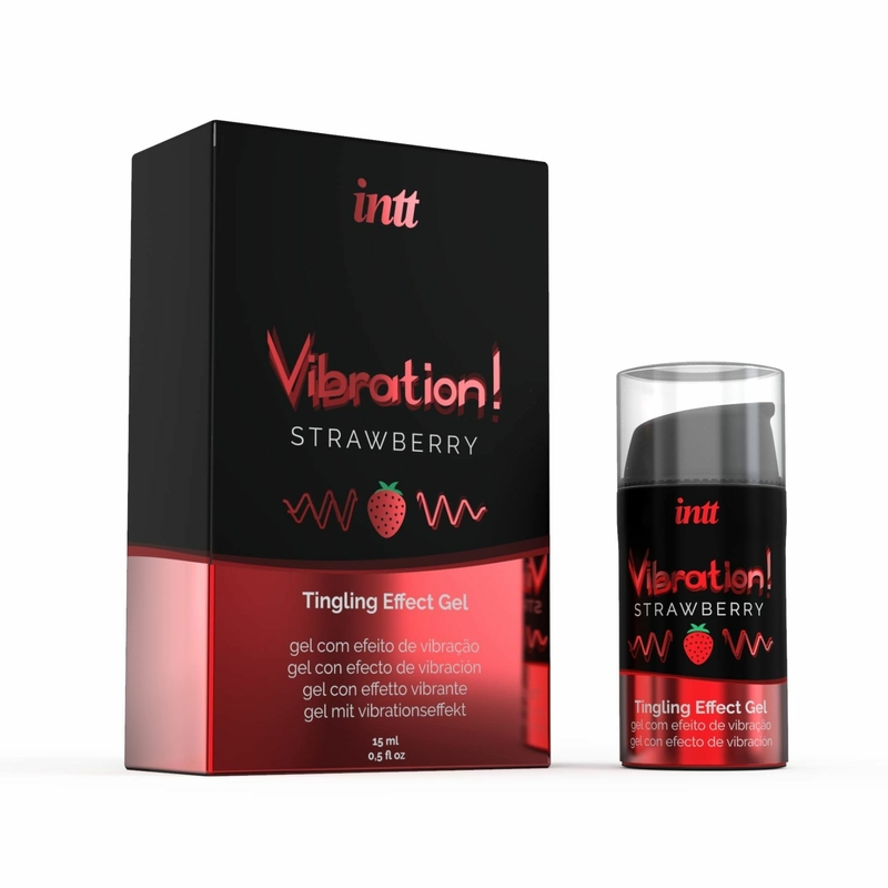 Жидкий вибратор Intt Vibration Strawberry (15 мл) (без упаковки!!!)