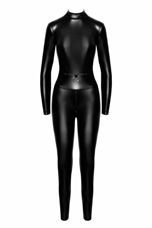 Комбинезон Noir Handmade F319 Caged wetlook catsuit with zippers and ring - S, numer zdjęcia 6