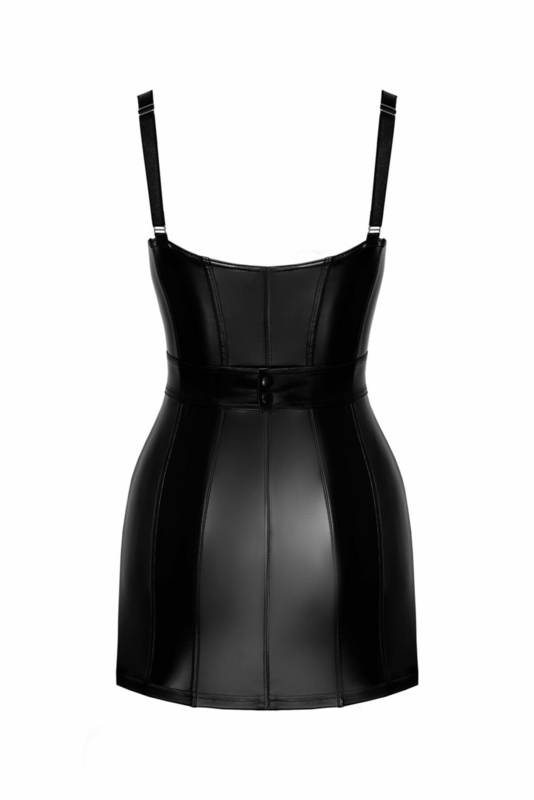 Платье Noir Handmade F320 Starlet wetlook minidress with ring belt - S, numer zdjęcia 9