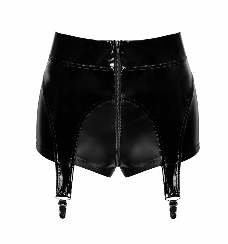 Шортики Noir Handmade F325 Glam suspender wetlook and vinyl shorts - M, photo number 7