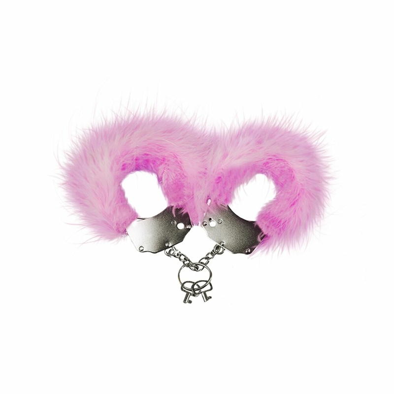 Наручники металлические Adrien Lastic Handcuffs Pink с розовой пушистой отделкой, numer zdjęcia 2