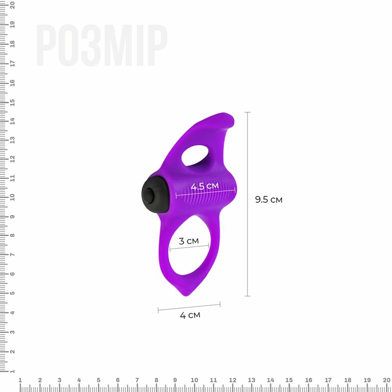 Эрекционное виброкольцо Adrien Lastic Lingus MAX Violet с язычком для стимуляции клитора, фото №3