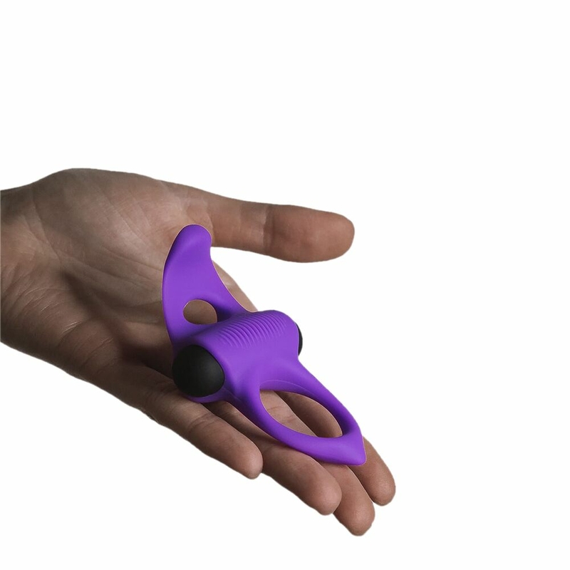 Эрекционное виброкольцо Adrien Lastic Lingus MAX Violet с язычком для стимуляции клитора, numer zdjęcia 5