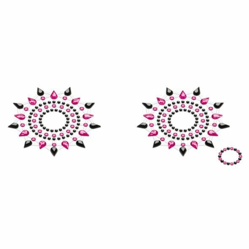 Пэстис из кристаллов Petits Joujoux Gloria set of 2 - Black/Pink, украшение на грудь, фото №2