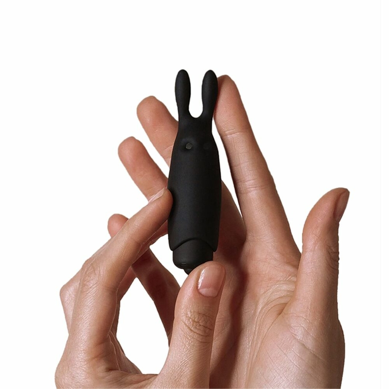 Вибропуля Adrien Lastic Pocket Vibe Rabbit Black со стимулирующими ушками, numer zdjęcia 5