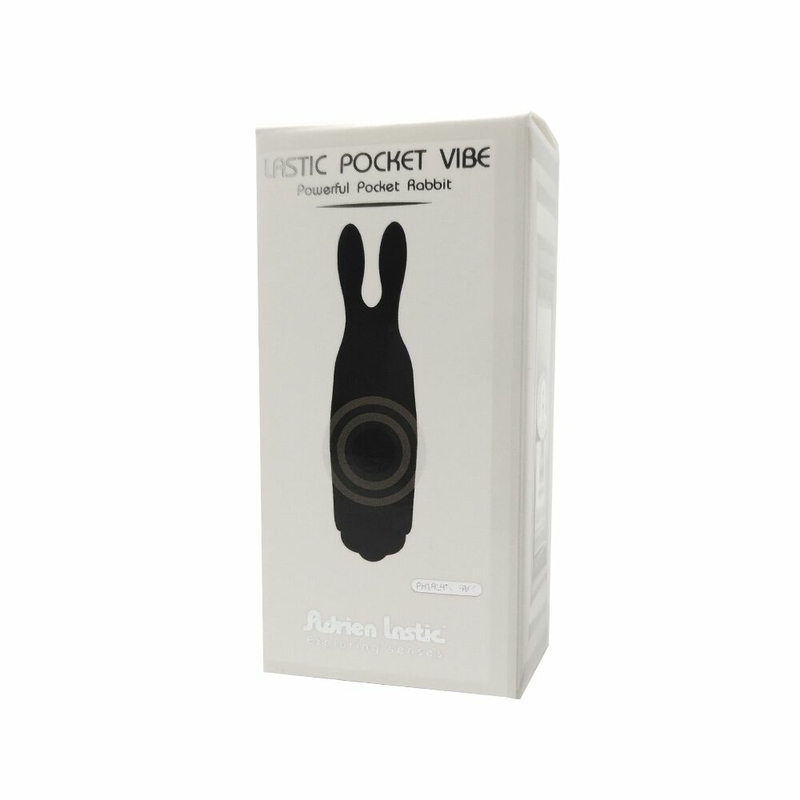 Вибропуля Adrien Lastic Pocket Vibe Rabbit Black со стимулирующими ушками, numer zdjęcia 6