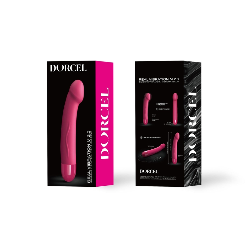 Вибратор Dorcel Real Vibration M Magenta 2.0, диам 3,7см, перезаряжаемый, для точки G, numer zdjęcia 5