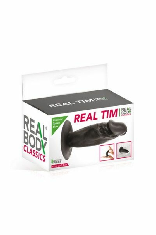 Фаллоимитатор Real Body - Real Tim Black, TPE, диаметр 3,4см, numer zdjęcia 3